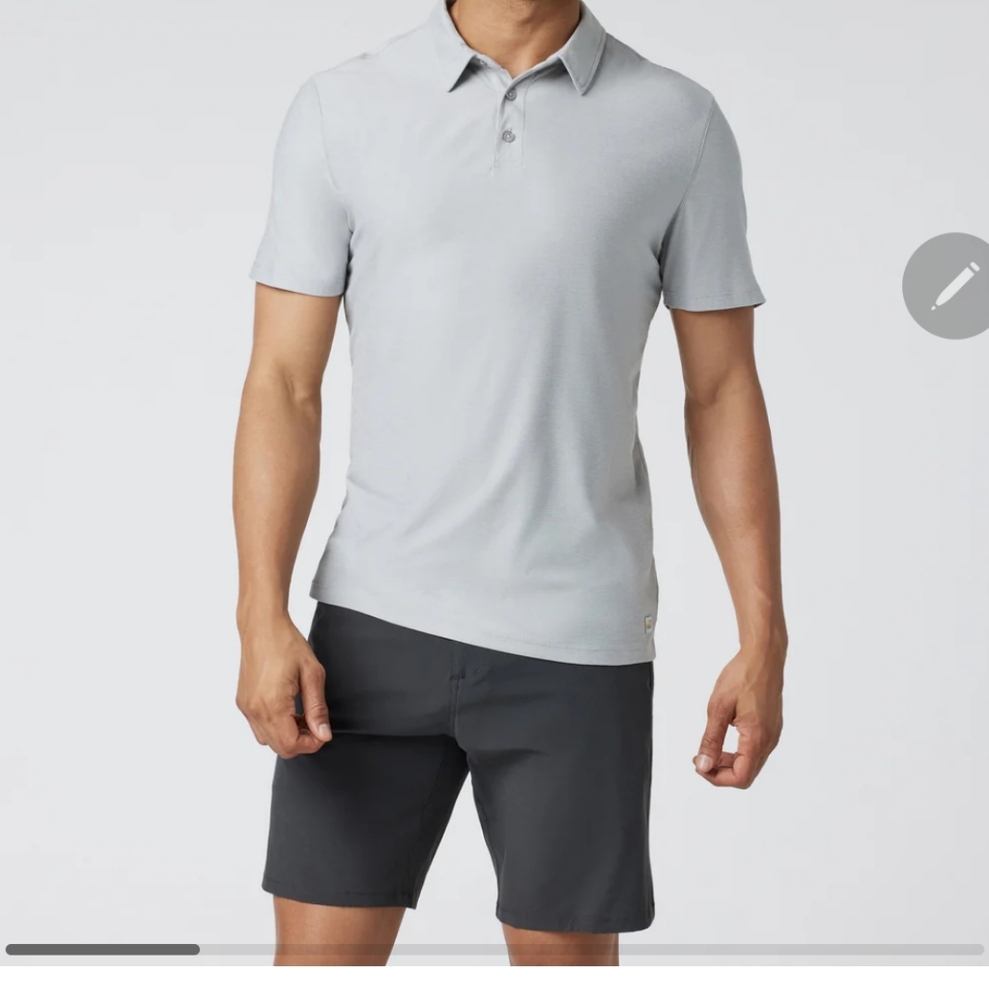 Vuori Light Gray Performance Polo